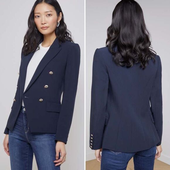 L'AGENCE Jackets & Blazers - L’Agence Kenzie Blazer in Midnight Blue Navy Size O (MISSING BUTTON!)